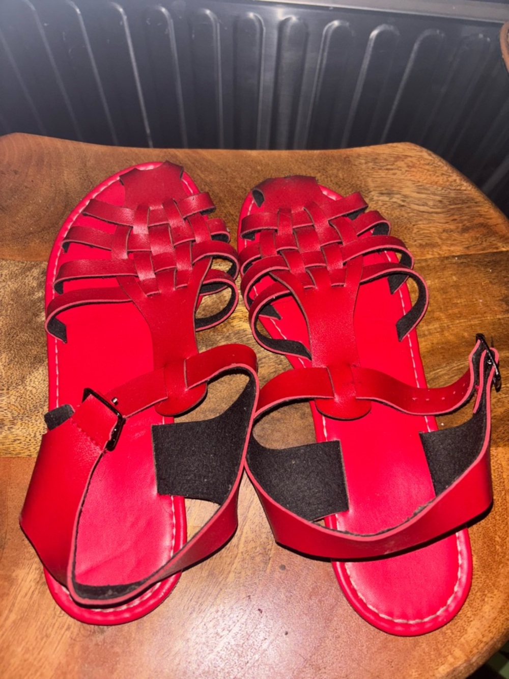 Source Unknown Red Woven-Strap Women's Sandals